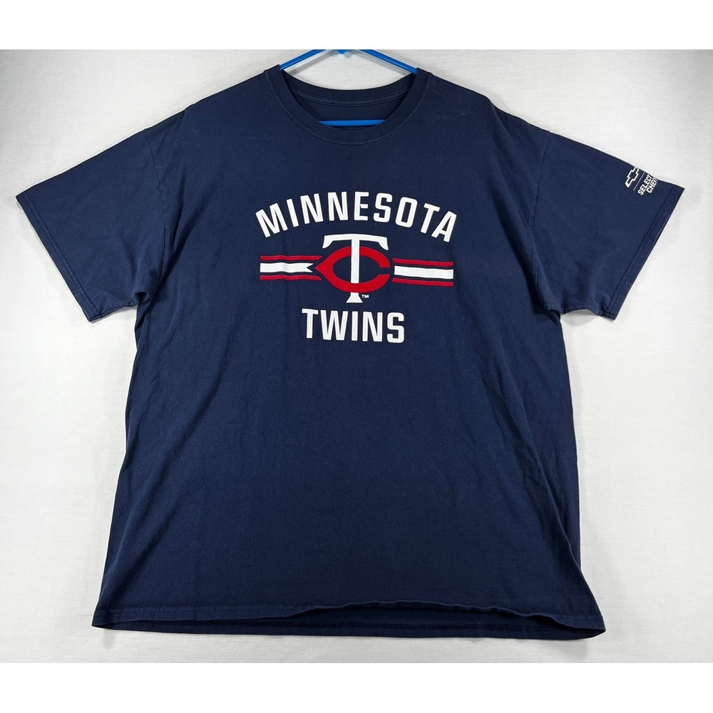 Minnesota Twins MLB Baseball T-Shirt Navy Blue Heartland Chevy Dealers Men L